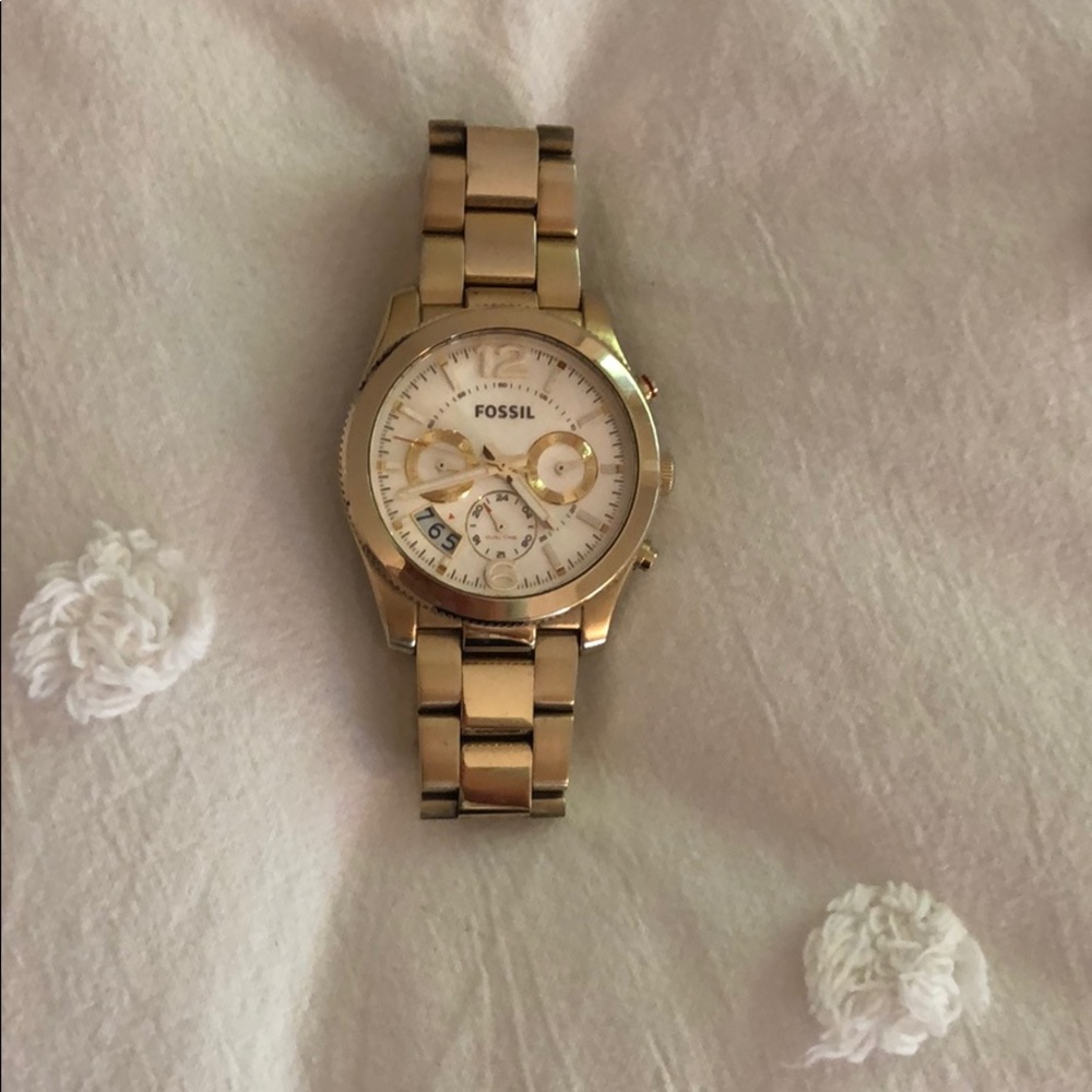 Gold Fossil Watch